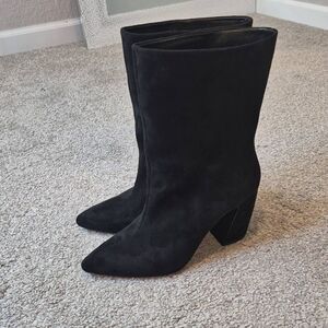 Steven by Steve Madden Faux Suede Black Boots Size 9